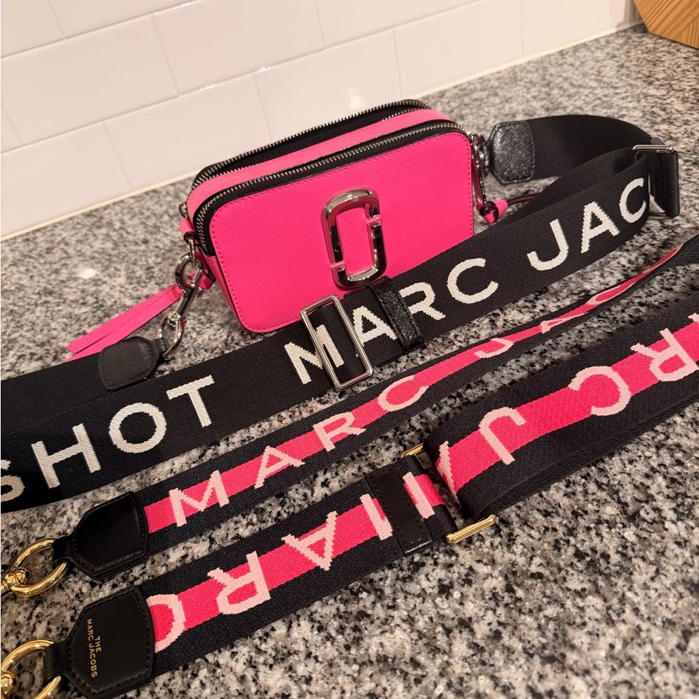 Marc Jacobs Hot Pink Snapshot Bag (additional strap included)